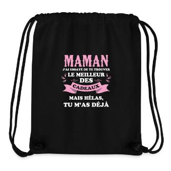 Maman j'ai essayé de te trouver Le meilleur cadeau - Sac à cordon recyclé Stanley/Stella - noir - Devant