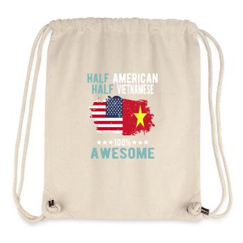 Halb Amerikaner Halb Vietnamese - Stanley/Stella recycelter Gym Bag - Naturweiß - Vorne