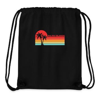 Vintage Thaïlande Asie Coucher de soleil Phi Phi Îles - Sac à cordon recyclé Stanley/Stella - noir - Devant