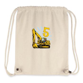 Ich bin 5 - Bagger Geburtstag 5 Jahre - Stanley/Stella recycelter Gym Bag - Naturweiß - Vorne