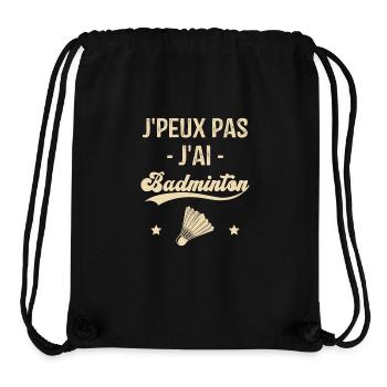 Je Peux Pas J'ai Badminton - Sac à cordon recyclé Stanley/Stella - noir - Devant