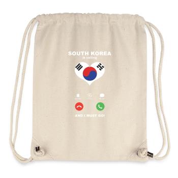 La Corée du Sud appelle South Korea Heart Souvenir - Sac à cordon recyclé Stanley/Stella - blanc naturel - Devant