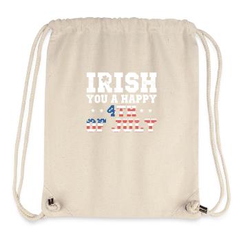 Irish You A Joyeux 4th Of July Green Clover - Sac à cordon recyclé Stanley/Stella - blanc naturel - Devant