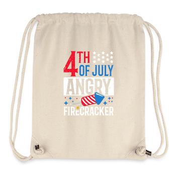 July 4 Angry Firecracker Independence Day - Stanley/Stella Recycled Gym Bag - natural - Front