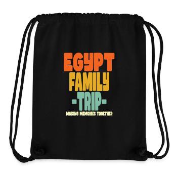 Egypte Vacances en famille - Sac à cordon recyclé Stanley/Stella - noir - Devant