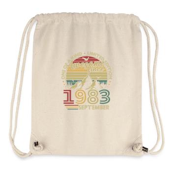 Vintage September 1983 Retro Geburtstagsgeschenk - Stanley/Stella recycelter Gym Bag - Naturweiß - Vorne