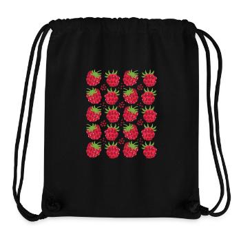 Himbeere Beeren Frucht Muster - Stanley/Stella recycelter Gym Bag - Schwarz - Vorne