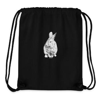 Schwarz-Weiß-Zeichnung - Kaninchen - Stanley/Stella recycelter Gym Bag - Schwarz - Vorne