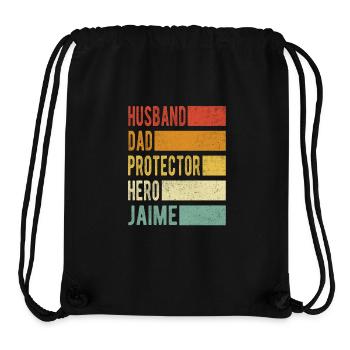 Jaime nom papa cadeau - Sac à cordon recyclé Stanley/Stella - noir - Devant