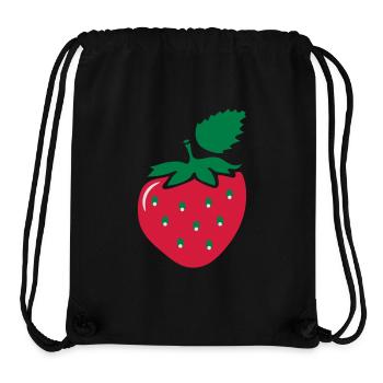 Erdbeere - Stanley/Stella recycelter Gym Bag - Schwarz - Vorne