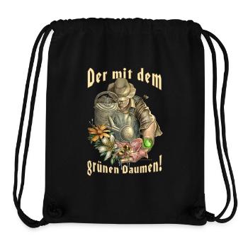 Der mit dem grünen Daumen Gärtner RAHMENLOS - Stanley/Stella recycelter Gym Bag - Schwarz - Vorne