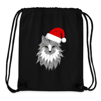 Graue Katze Weihnachten - Stanley/Stella recycelter Gym Bag - Schwarz - Vorne