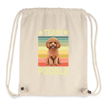 Caniche de chien - Sac à cordon recyclé Stanley/Stella - blanc naturel - Devant
