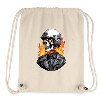 Totenkopf - Skelett - Totenkopf - Motorradhelm - Stanley/Stella recycelter Gym Bag - Naturweiß - Vorne