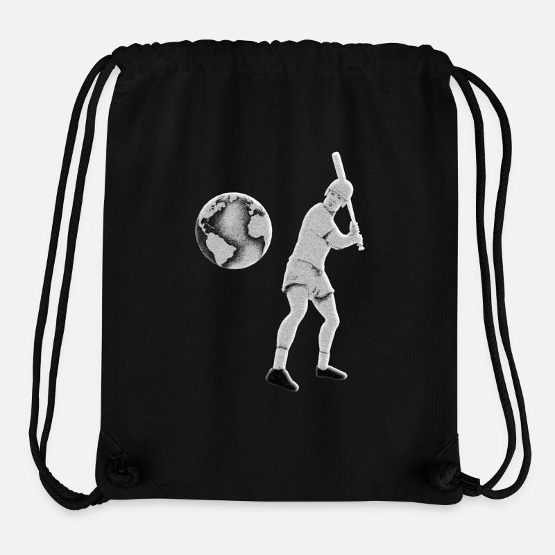 Entre Réalité et Imaginaire : Le Baseball Terrest - Sac à cordon recyclé Stanley/Stella - noir