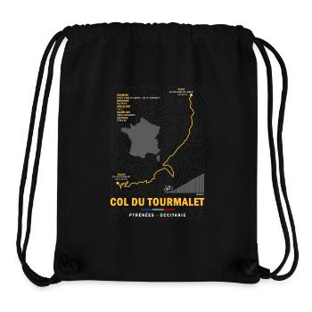 vélo parcours Col Tourmalet st maire de campan - Sac à cordon recyclé Stanley/Stella - noir - Devant