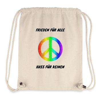Demo Peace for All Hate for No 3 Anti AFD - Stanley/Stella Recycled Gym Bag - natural - Front
