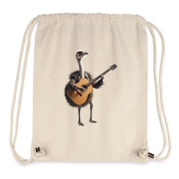 autruche oiseau guitare - Sac à cordon recyclé Stanley/Stella - blanc naturel - Devant