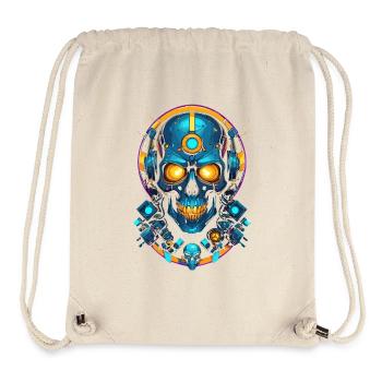 Futuristic blue gold skull - Stanley/Stella Recycled Gym Bag - natural - Front