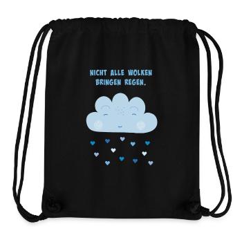 Not all clouds bring rain light blue hearts - Stanley/Stella Recycled Gym Bag - black - Front