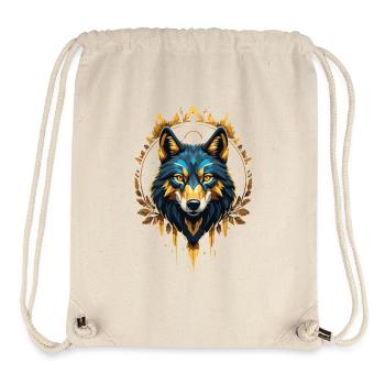 Geometrischer Goldwolf - Stanley/Stella recycelter Gym Bag - Naturweiß - Vorne