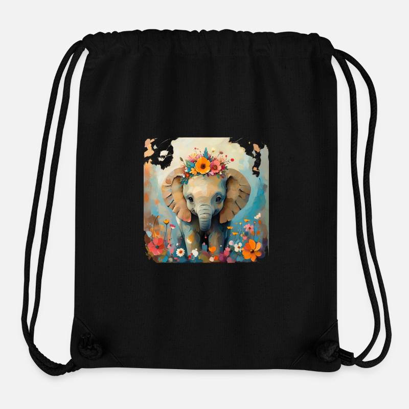 Niedlicher Elefant - Stanley/Stella recycelter Gym Bag - Schwarz