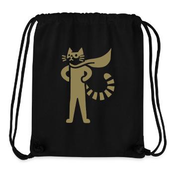 Cats Superhero Hero Silhouette Cloak - Stanley/Stella Recycled Gym Bag - black - Front