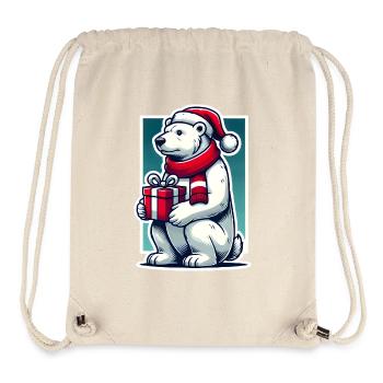 Weihnachtsbär - Stanley/Stella recycelter Gym Bag - Naturweiß - Vorne