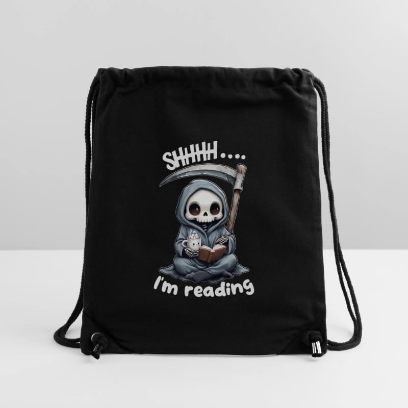 Sensenmann liest ein Buch mit Kaffee Stanley/Stella recycelter Gym Bag