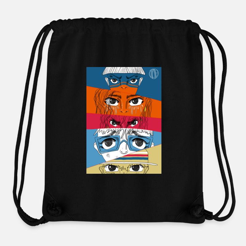 Collage d’yeux d’anime #1 - Sac à cordon recyclé Stanley/Stella - noir