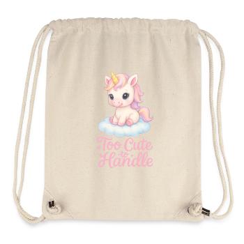 Too Cute to Handle – Baby Unicorn with Cloud - Stanley/Stella Recycled Gym Bag - natural - Front