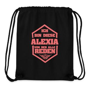 Alexia als Rufname - Stanley/Stella recycelter Gym Bag - Schwarz - Vorne