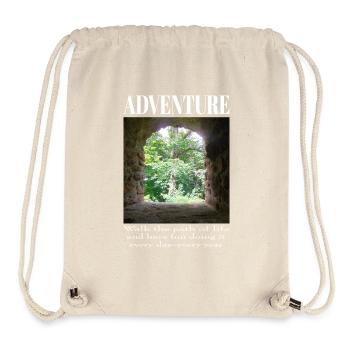 Abenteuer- Burgfenster mit Bogen und Ausblick - Stanley/Stella recycelter Gym Bag - Naturweiß - Vorne