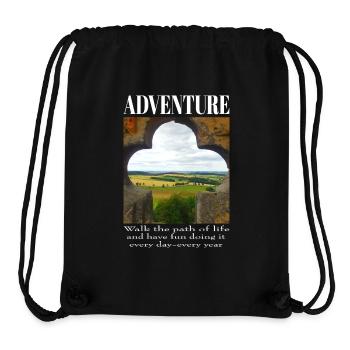 Adventure castle window with a view of the countryside - Stanley/Stella Recycled Gym Bag - black - Front