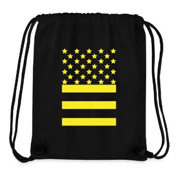 Gelbe Sterne auf schwarz gestreiftem Hintergrund - Stanley/Stella recycelter Gym Bag - Schwarz - Vorne
