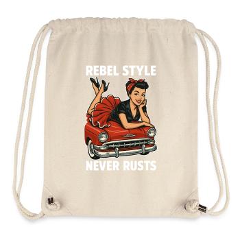 Rockabilly Pin-Up: Rebel Style Never Rusts Retro - Stanley/Stella Recycled Gym Bag - natural - Front