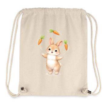 Cute bunny juggles carrots - Stanley/Stella Recycled Gym Bag - natural - Front