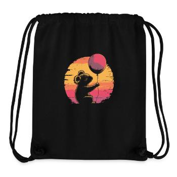 Koala mit Luftballon Vintage Silhouette - Stanley/Stella recycelter Gym Bag - Schwarz - Vorne