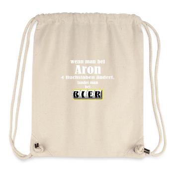 Aron und Bier - Stanley/Stella recycelter Gym Bag - Naturweiß - Vorne