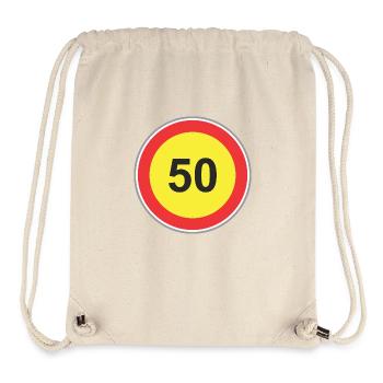 Road Sign 50 yellow - Stanley/Stella Recycled Gym Bag - natural - Front
