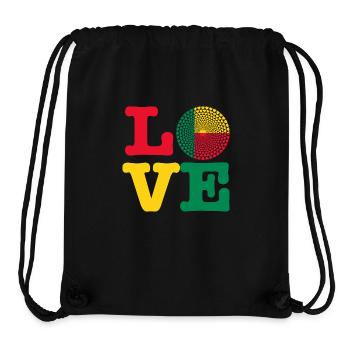 coeur Bénin - Sac à cordon recyclé Stanley/Stella - noir - Devant