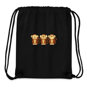Drei Affen: Three Monkeys - Stanley/Stella recycelter Gym Bag - Schwarz - Vorne