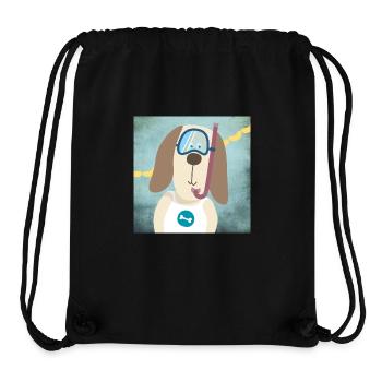 Poster Basset Kinderzimmer Hund Taucher Deko Kind - Stanley/Stella recycelter Gym Bag - Schwarz - Vorne