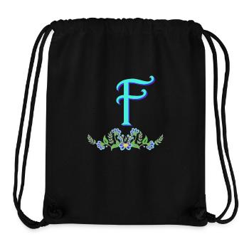 blue flower f - Stanley/Stella Recycled Gym Bag - black - Front