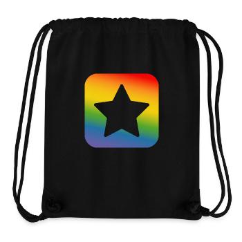 LGBT lgbtqi queer rainbow star button - Stanley/Stella Recycled Gym Bag - black - Front