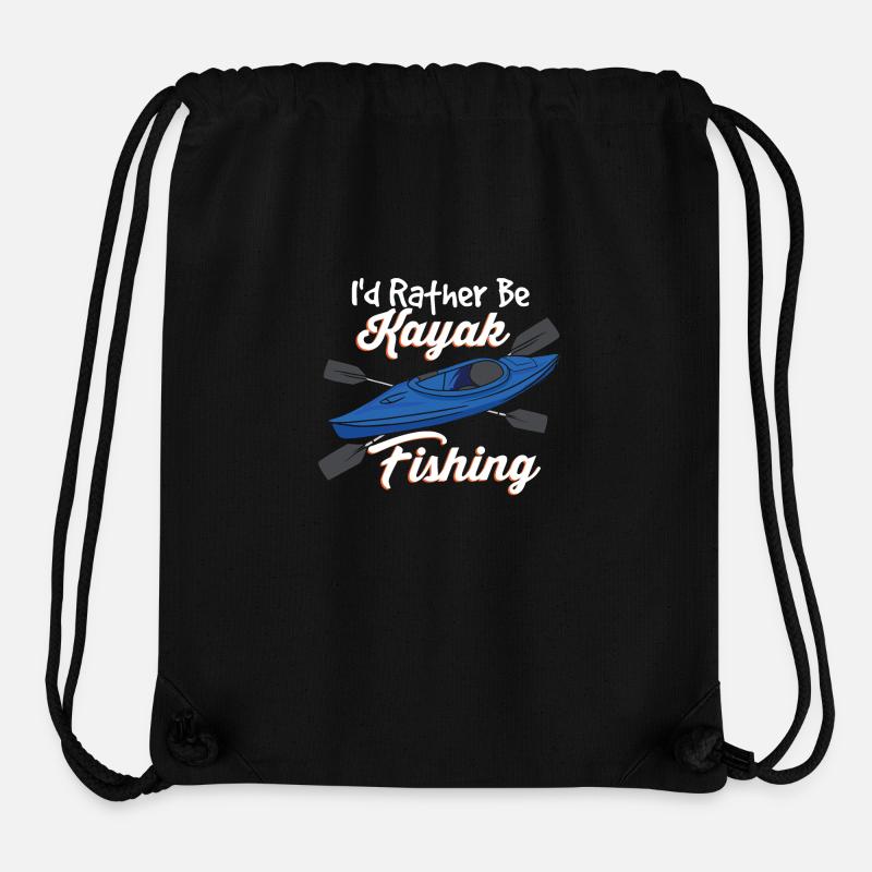 Je préfère pêcher en kayak - Sac à cordon recyclé Stanley/Stella - noir