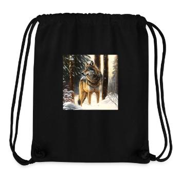 Wolf in the snowy forest - Stanley/Stella Recycled Gym Bag - black - Front