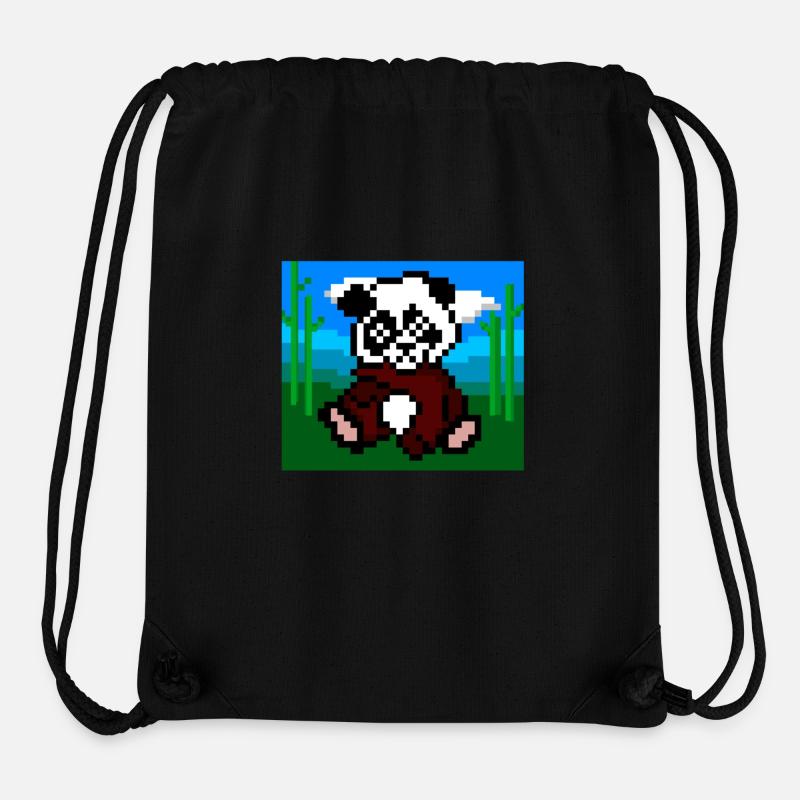 Natur panda - Stanley/Stella recycelter Gym Bag - Schwarz