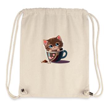 Chat de coupe - Sac à cordon recyclé Stanley/Stella - blanc naturel - Devant