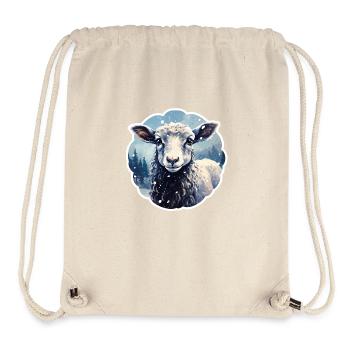 Moutons en hiver - Sac à cordon recyclé Stanley/Stella - blanc naturel - Devant